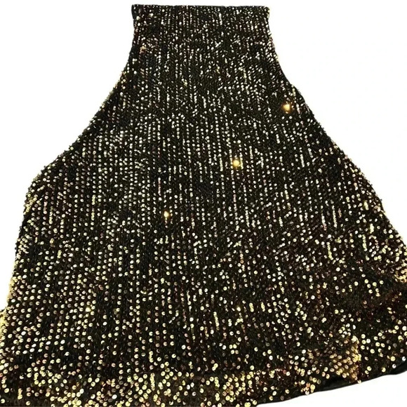 Brand New Miss Ord one shoulder cut out black and Gold sequin Dress Size M - Picture 12 of 16